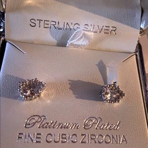 Platinum plated sterling earrings brand new